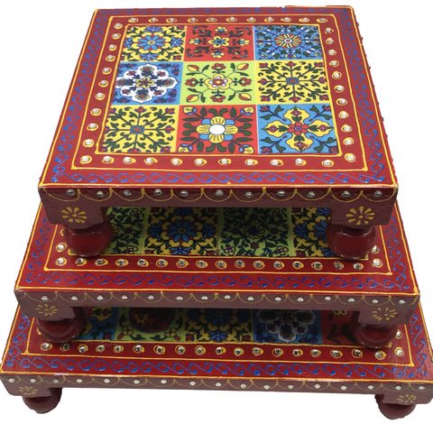 Indian Chowki Tables - Hand Crafted and Hand Painted - SOLD OUT