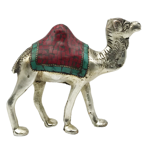 Ornamental Metal and Stone Camel - Hand Painted