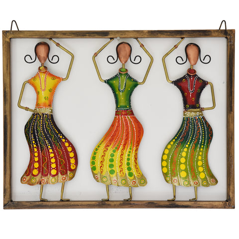 Metal Wall Art - Three Indian Women Dancing