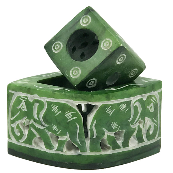 Candle/Incense Holder - Green
