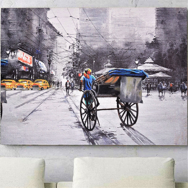 Printed Canvas Art - Scenes of Kolkata - £19.99