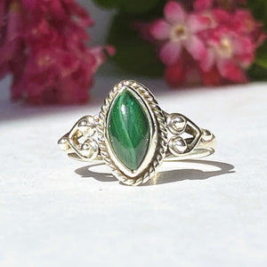 Beautiful Solid Silver Rings with Natural Gemstones (style 7) - £19.99
