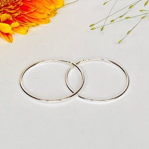 Beautiful Solid Silver Hoop Earrings - £9.99