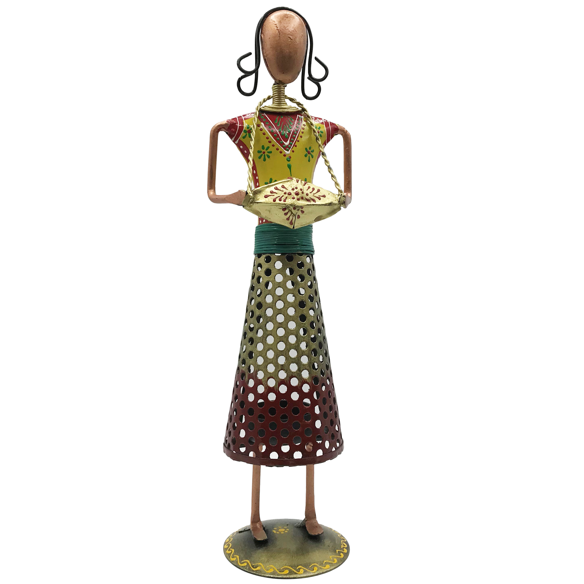 Hand Painted Metal Statues of Female Musicians