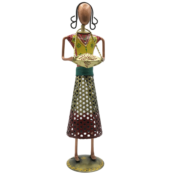 Hand Painted Metal Statues of Female Musicians