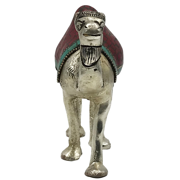 Ornamental Metal and Stone Camel - Hand Painted