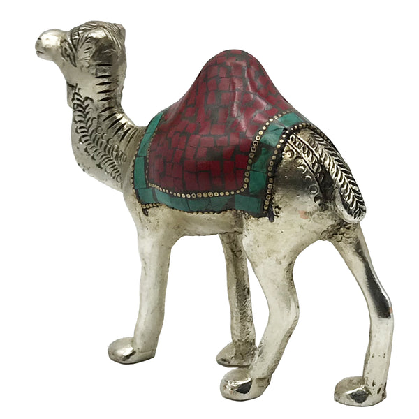 Ornamental Metal and Stone Camel - Hand Painted