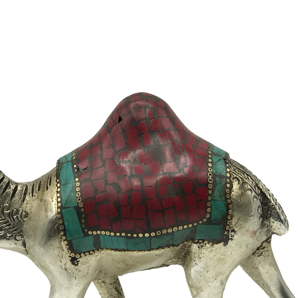 Ornamental Metal and Stone Camel - Hand Painted