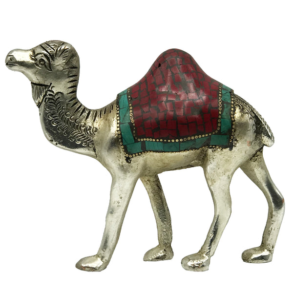 Ornamental Metal and Stone Camel - Hand Painted