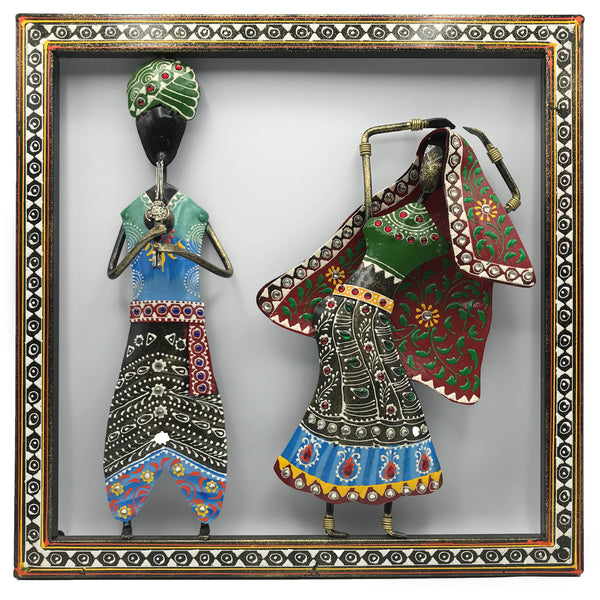 Metal Wall Art - Indian Musician and Dancer