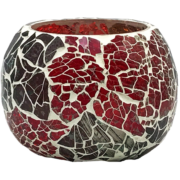 Mosaic Crackle Glass Tea Light Holders