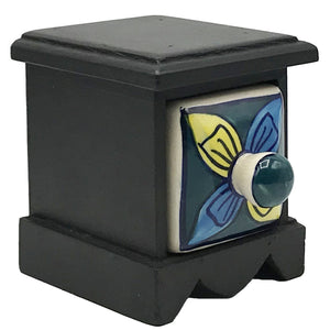 Set of 3 - Wood and Ceramic Single Drawers