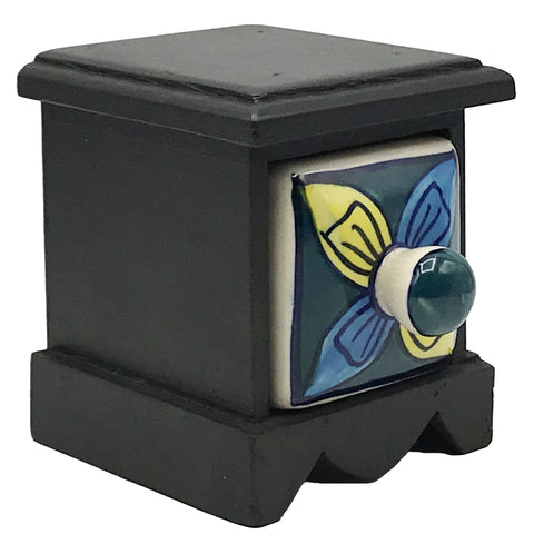 Set of 3 - Wood and Ceramic Single Drawers