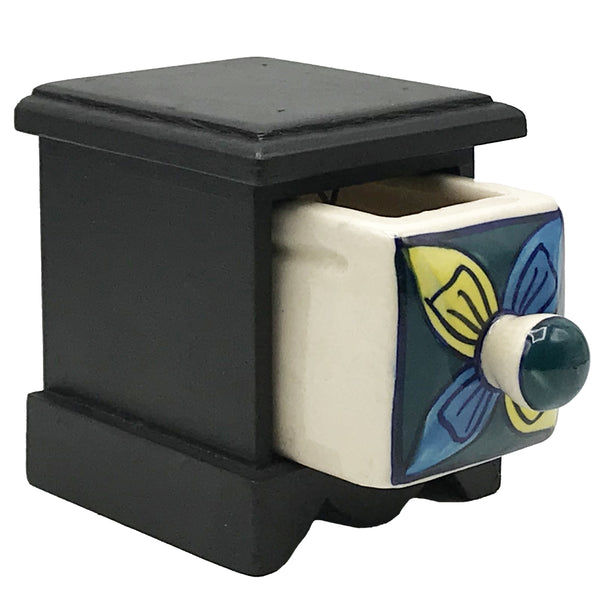 Set of 3 - Wood and Ceramic Single Drawers