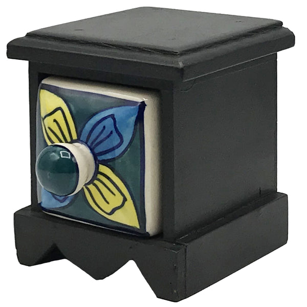 Set of 3 - Wood and Ceramic Single Drawers