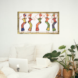 Metal Wall Art - Five Indian Women Dancing
