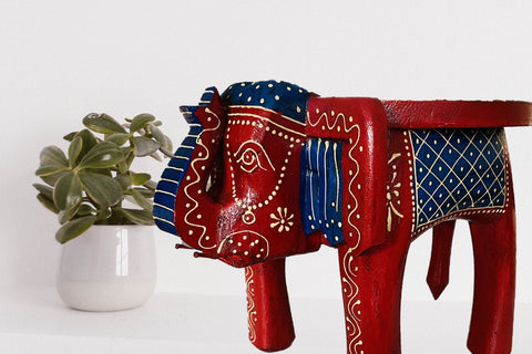 Decorative Elephant Stools - Hand Crafted and Hand Painted