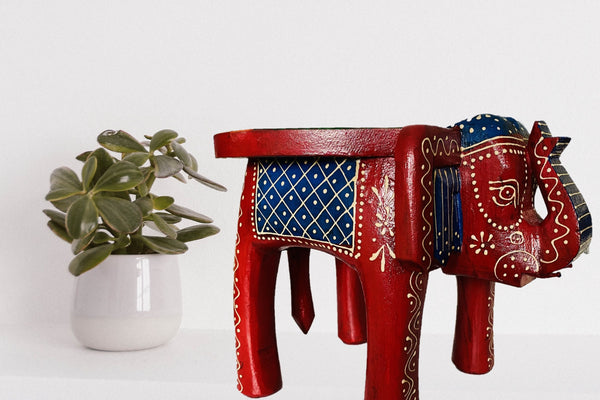 Decorative Elephant Stools - Hand Crafted and Hand Painted
