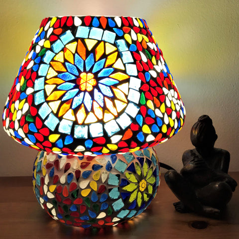 Mosaic Glass Table Lamp - Hand Crafted