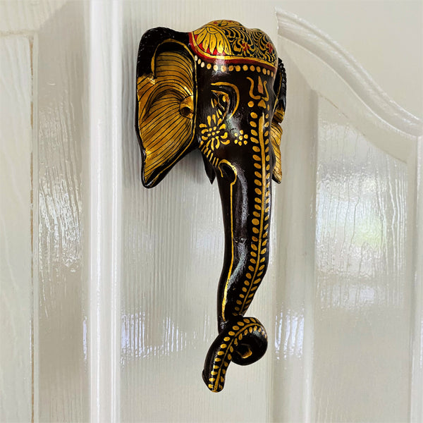 Wall Hanging Elephant Head - Hand Crafted and Hand Painted