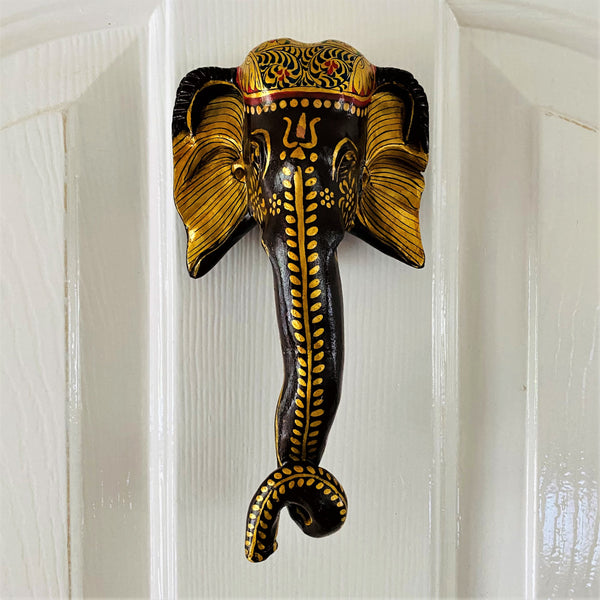 Wall Hanging Elephant Head - Hand Crafted and Hand Painted
