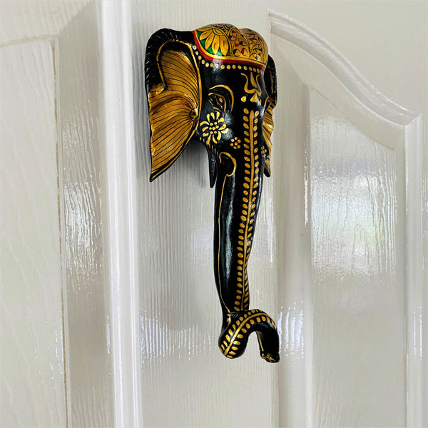 Wall Hanging Elephant Head - Hand Crafted and Hand Painted