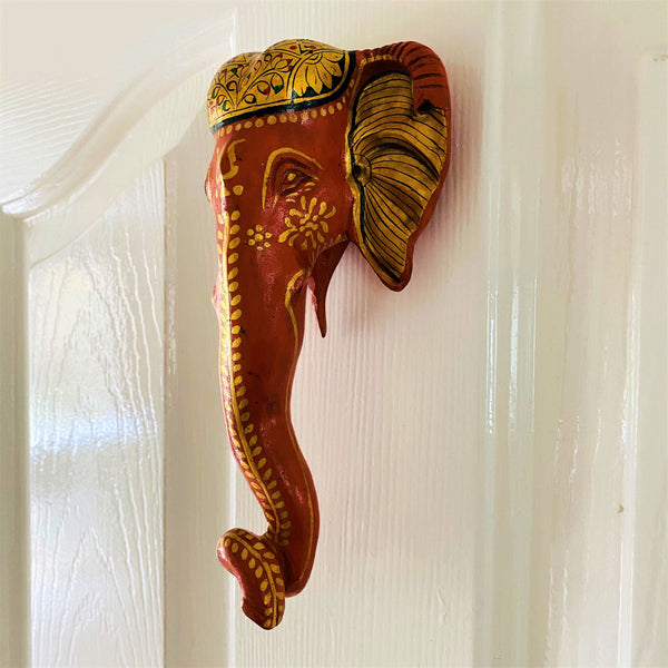 Wall Hanging Elephant Head - Hand Crafted and Hand Painted
