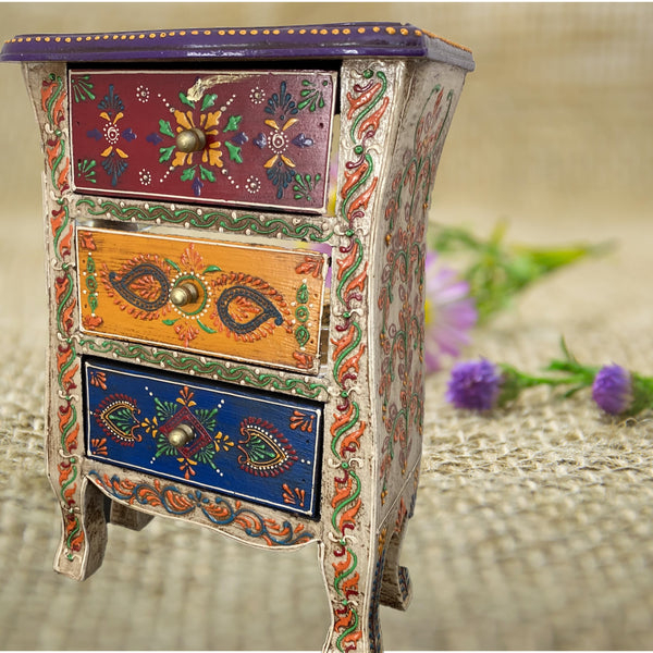 Luxury Handcrafted and Hand Painted Table Top Jewellery Box