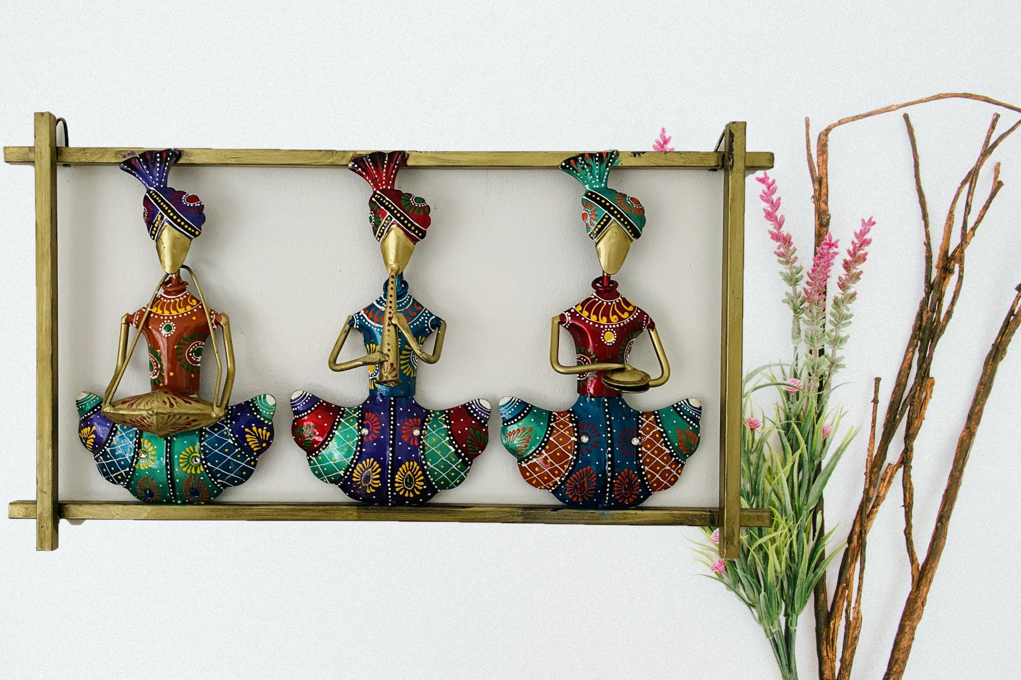 Metal Wall Art - Trio Indian Musicians