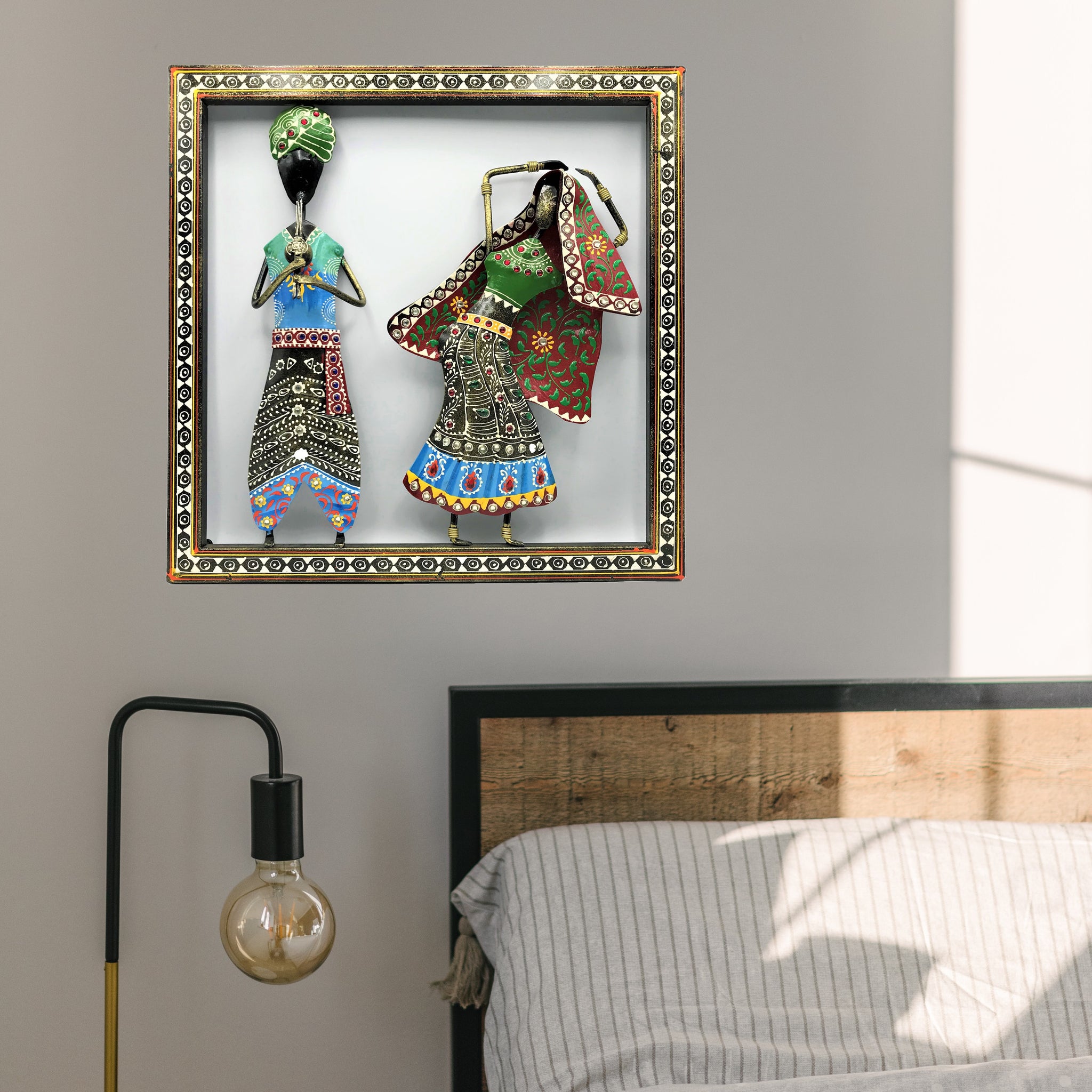Metal Wall Art - Indian Musician and Dancer